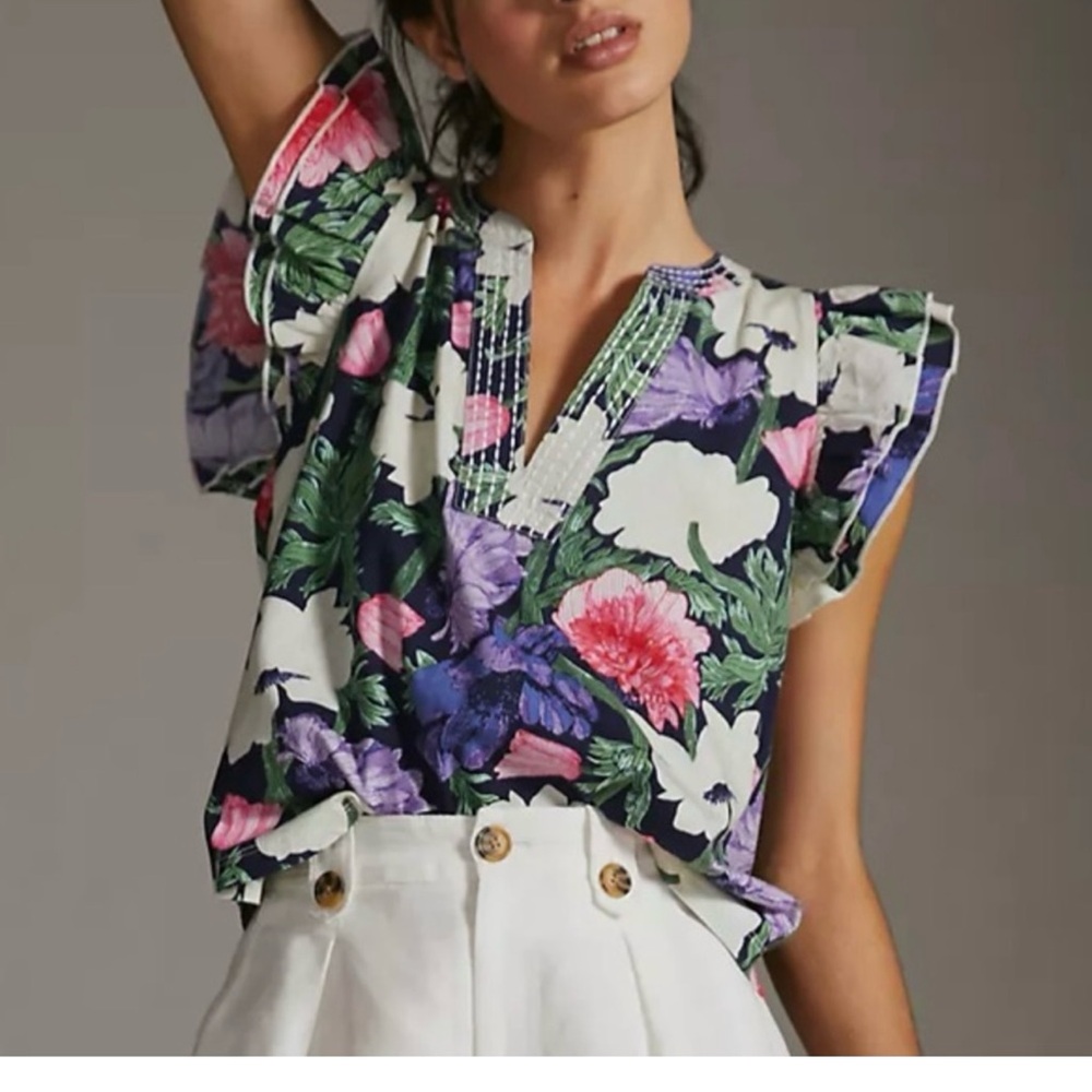Maeve by Anthropologie Colorful Blouse
